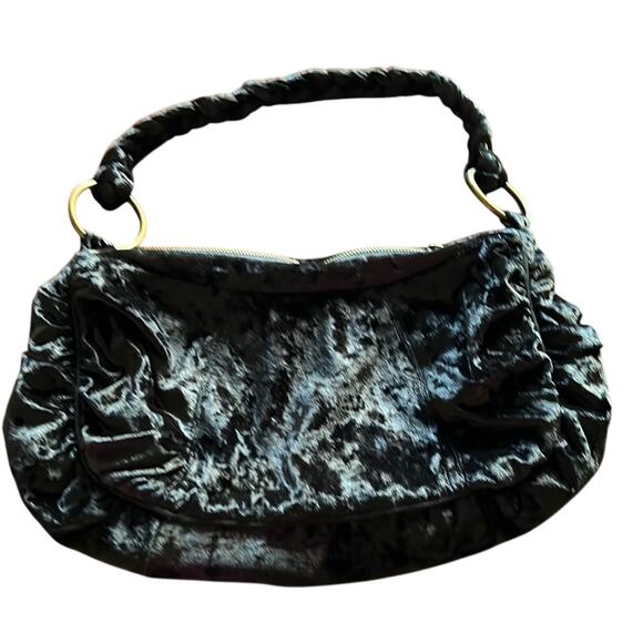 Black Crushed Velvet Purse with Satin lining Boho Gothic Festival - Picture 1 of 11